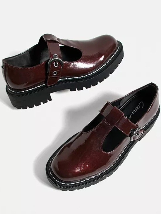 Circus by Sam Edelman Shoes - Circus by Sam Edelman Emelia Burgundy Patent Mary Jane Lug Sole Shoes Size 8